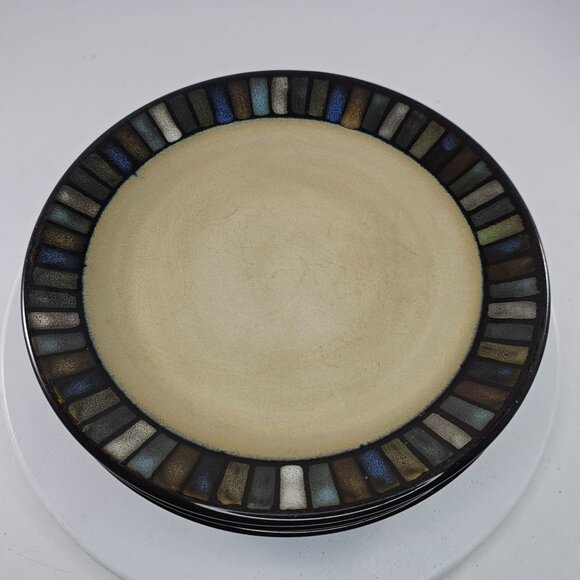 Vallejo Blue Sonoma Home Life & Style Mosaic Tile Set 4 Salad Plates 8.25" *Flaw - Picture 2 of 10